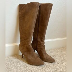 Beautiful Nine West tan suede tall boots.